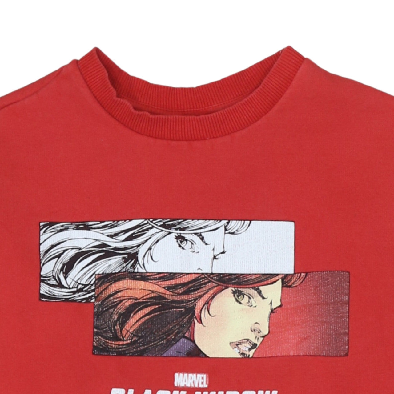 Primark Marvel Black Widow Red Sweatshirt Women 2XS Crew Neck Pullover