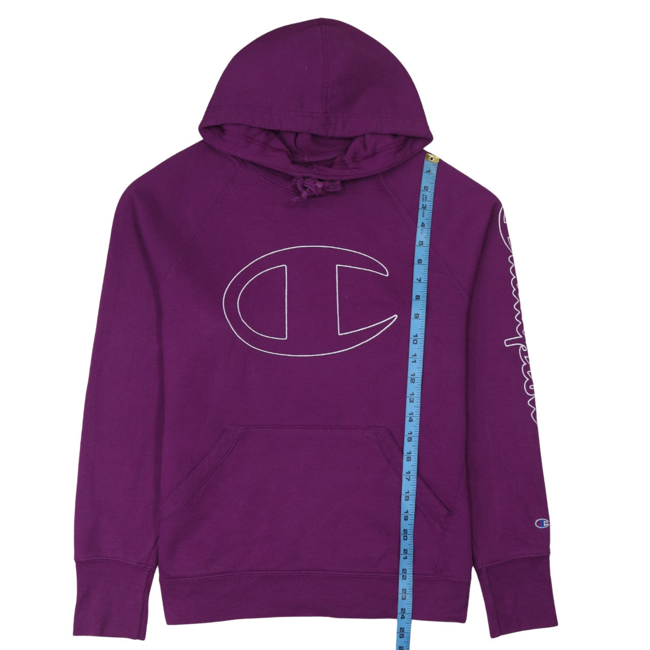 Champion Womens Purple Pullover Hoodie L Logo Athleticwear