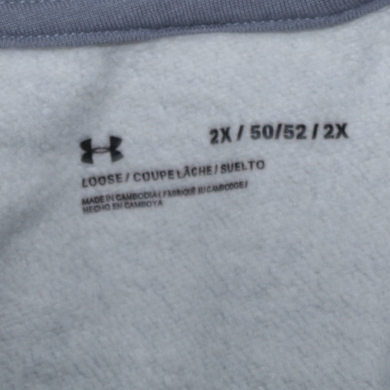 Under Armour Men Grey 2XL Pullover Hoodie Loose Fit Fleece Sweatshirt