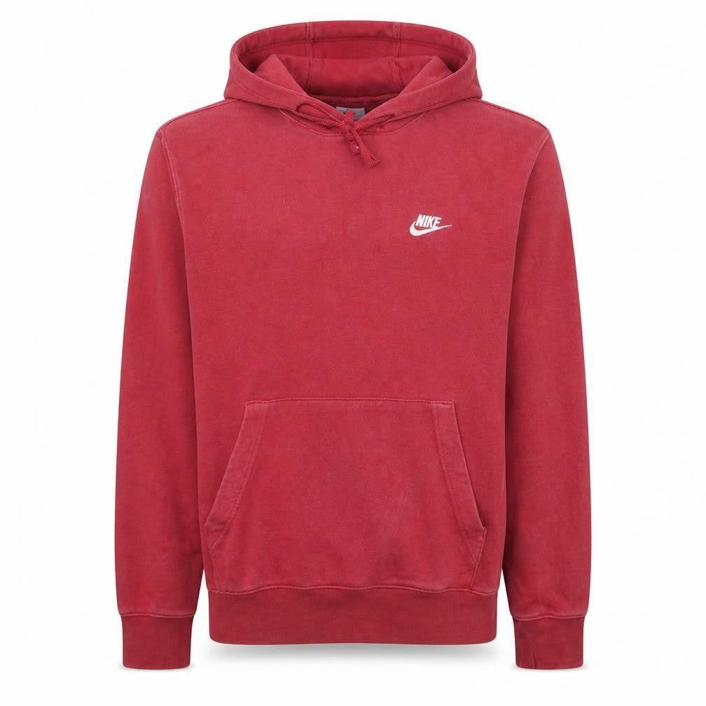 Nike Men's Red Pullover Hoodie Small Logo Fleece Sweatshirt