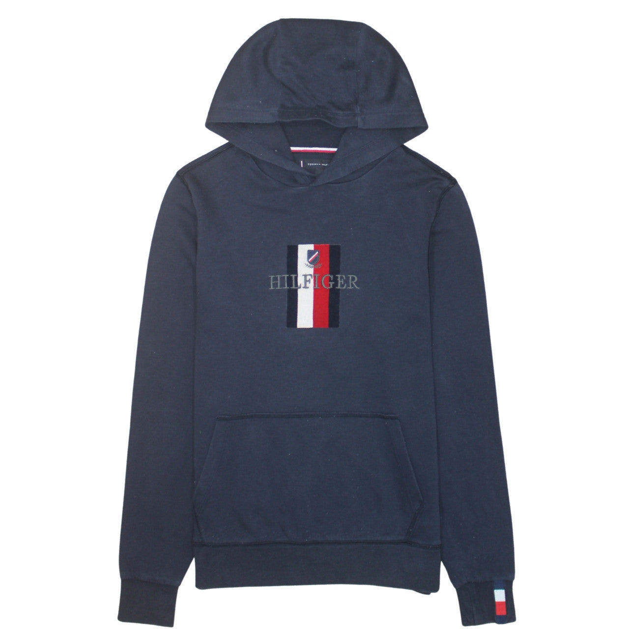 Tommy Hilfiger Men’s Blue Pullover Hoodie Small Embroidered Logo