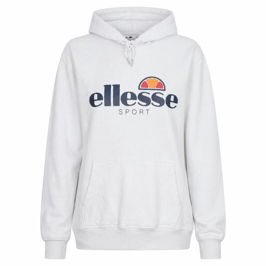 Ellesse Women White Hoodie UK 12 Pullover Cotton Blend Casual