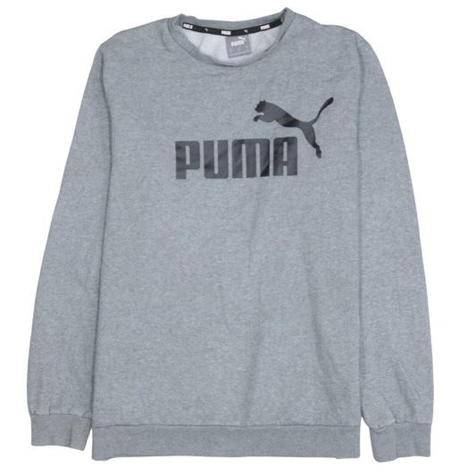 Puma Men's Grey Logo Crew Neck Sweatshirt Size M Regular Fit
