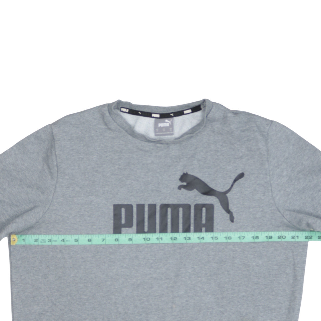 Puma Men's Grey Logo Crew Neck Sweatshirt Size M Regular Fit