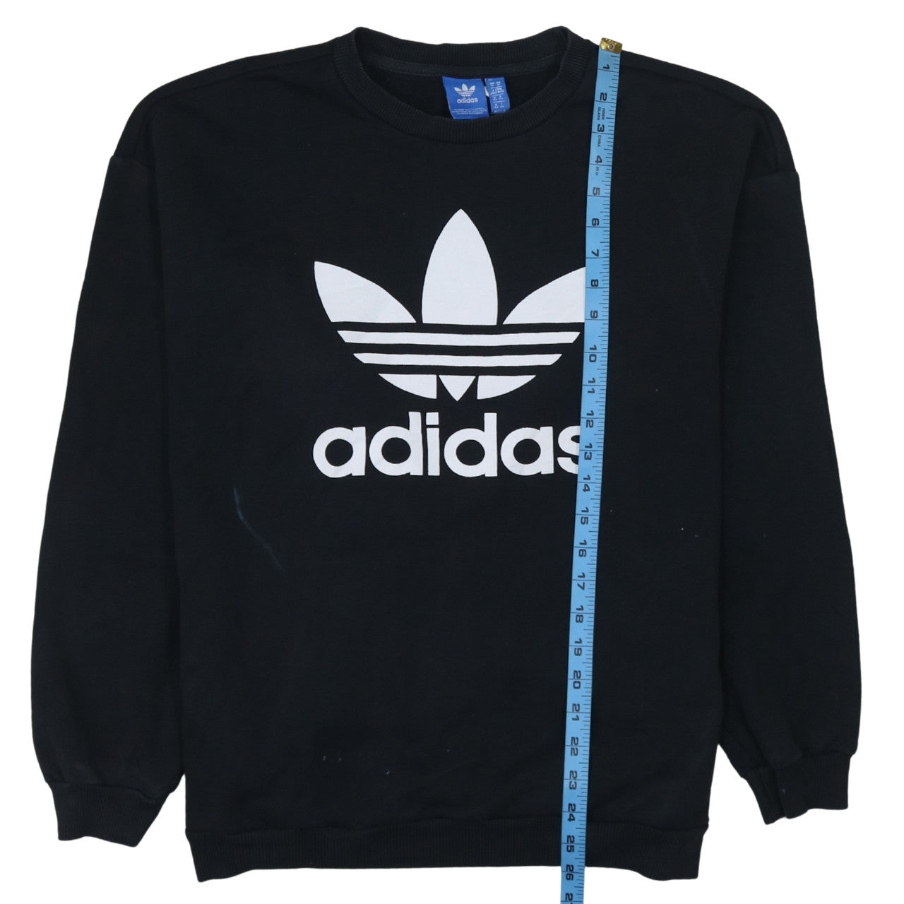Adidas Womens Black Crew Neck Pullover Sweatshirt Size 14