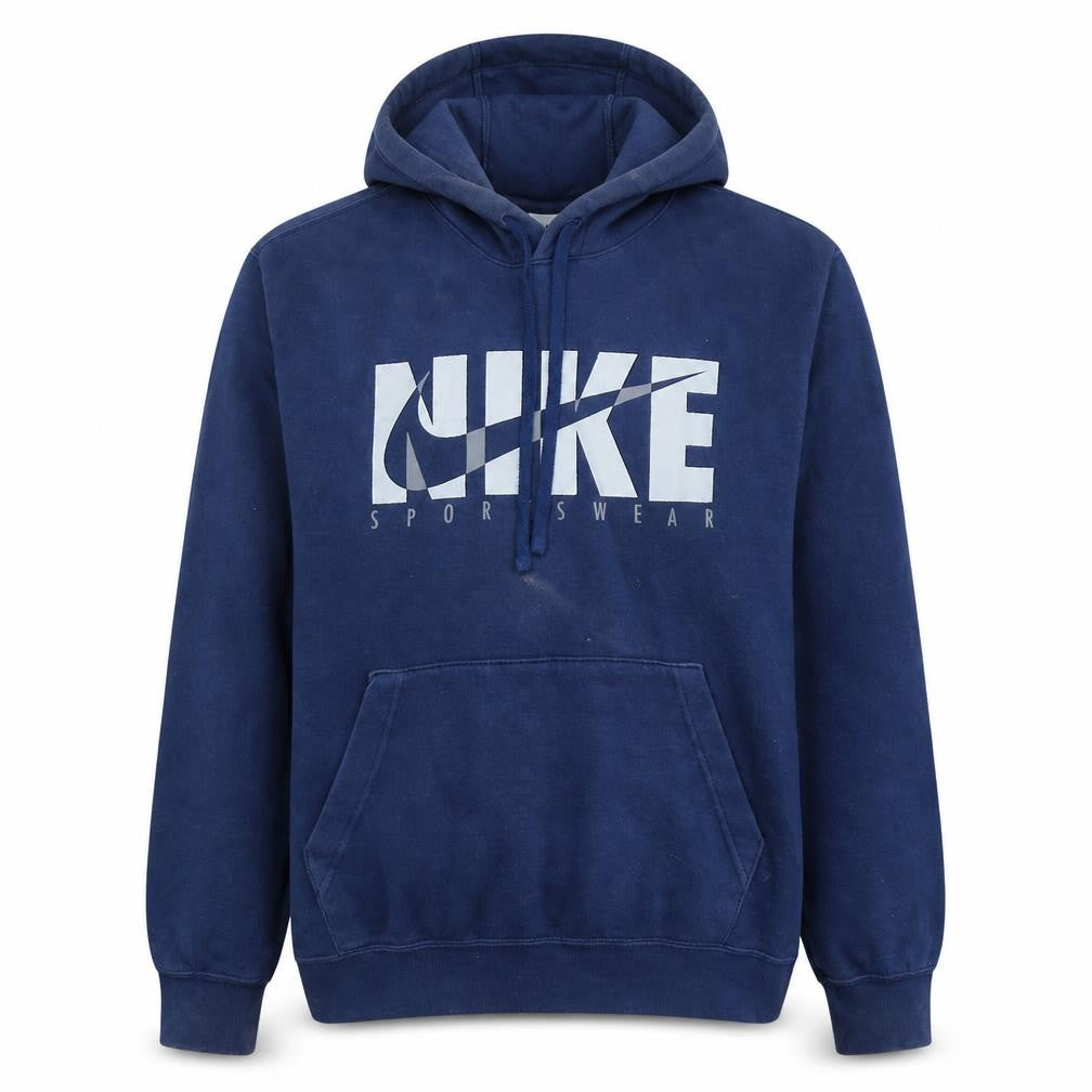 Nike Mens Blue Pullover Hoodie Sportswear Logo M Regular Fit