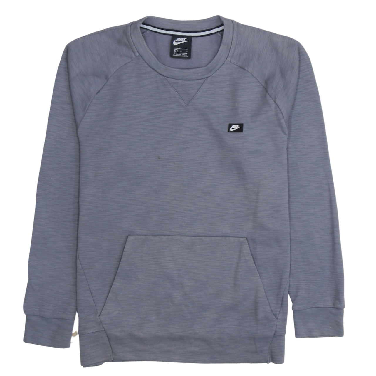 Nike Men’s Grey Crew Neck Pullover Sweatshirt L Logo Pocket