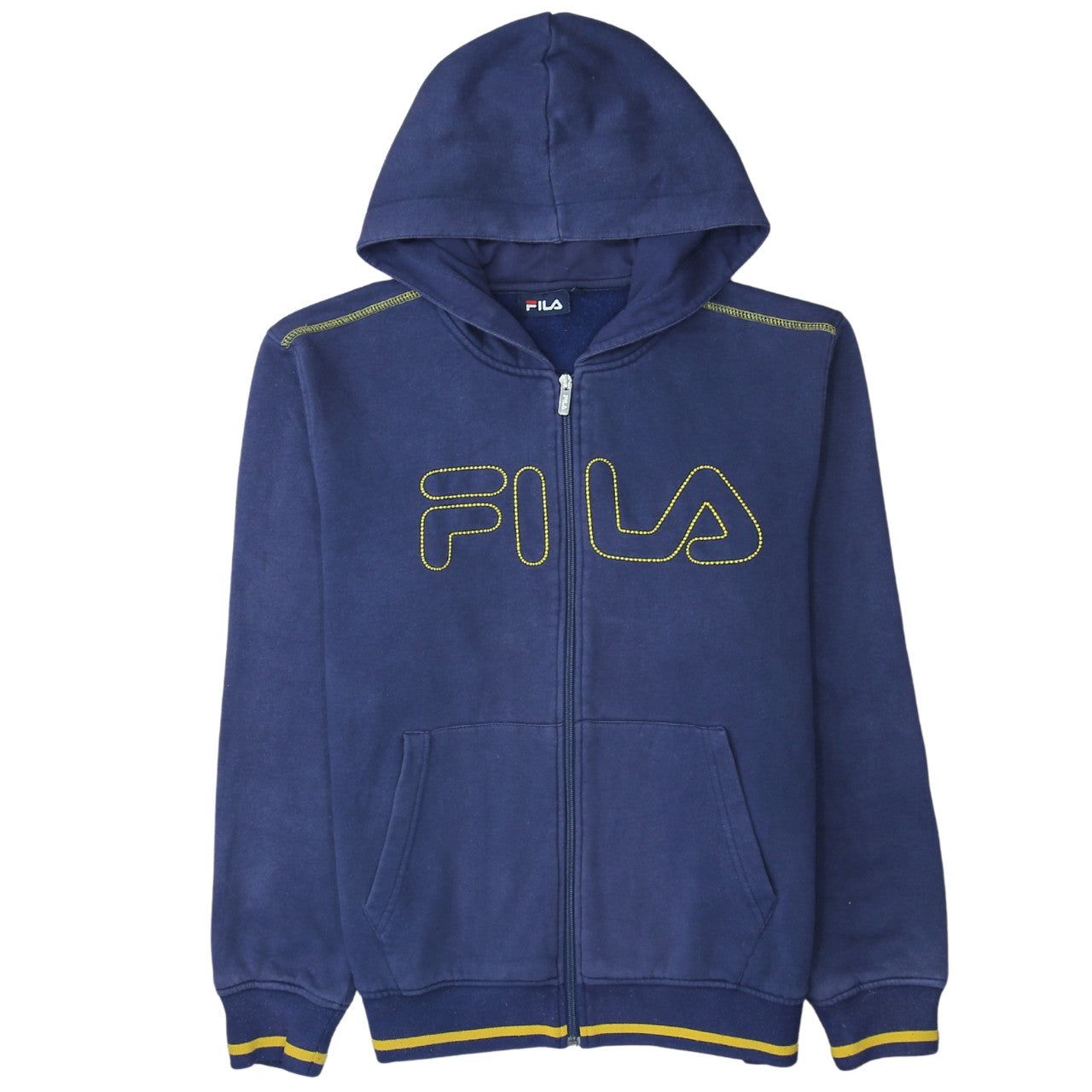 FILA Men's Blue Full Zip Hoodie L Sports Fleece Sweatshirt