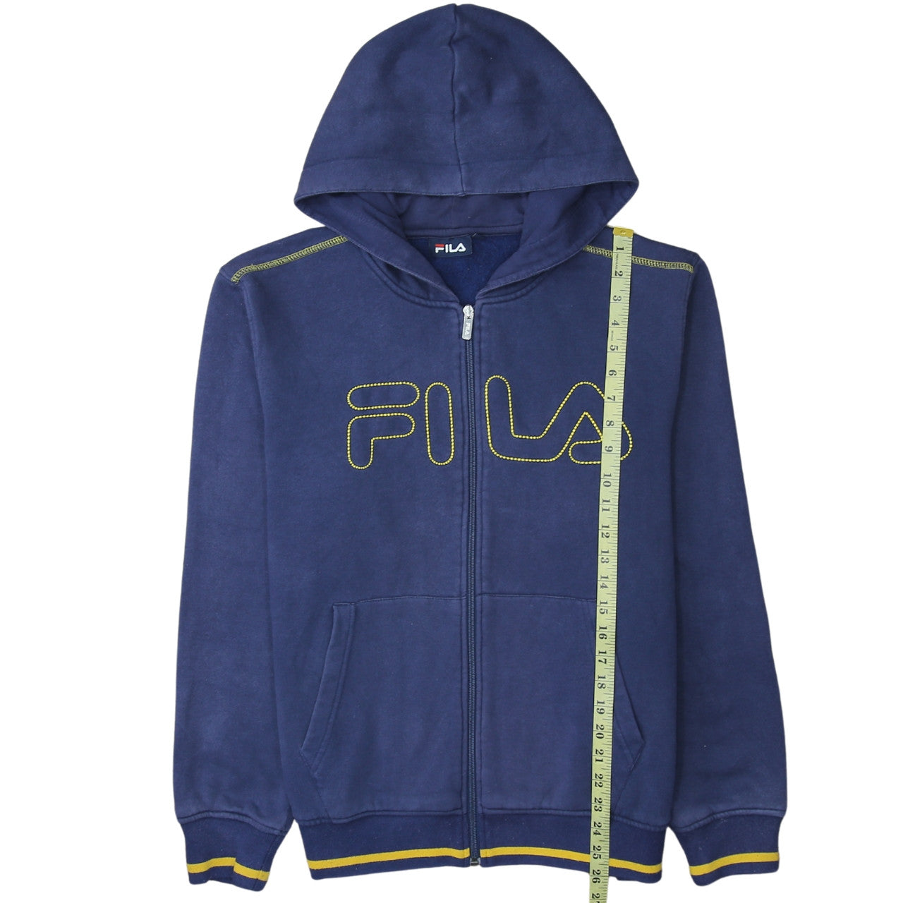 FILA Men's Blue Full Zip Hoodie L Sports Fleece Sweatshirt