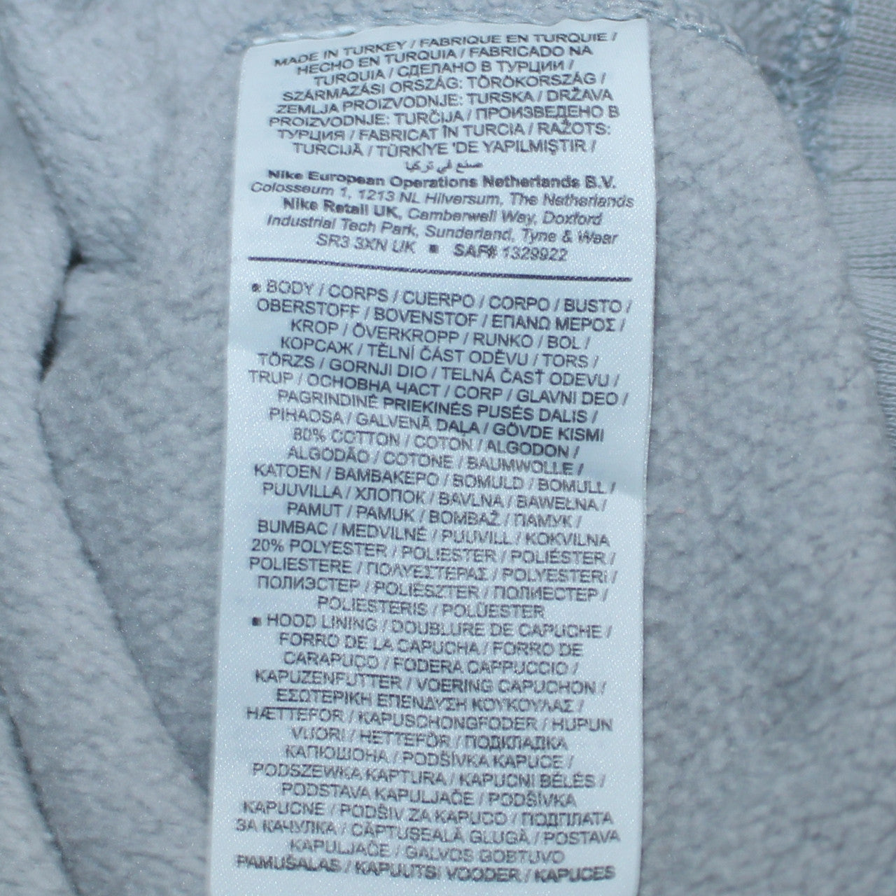Nike Men's Grey Pullover Hoodie S Classic Fit Sportswear