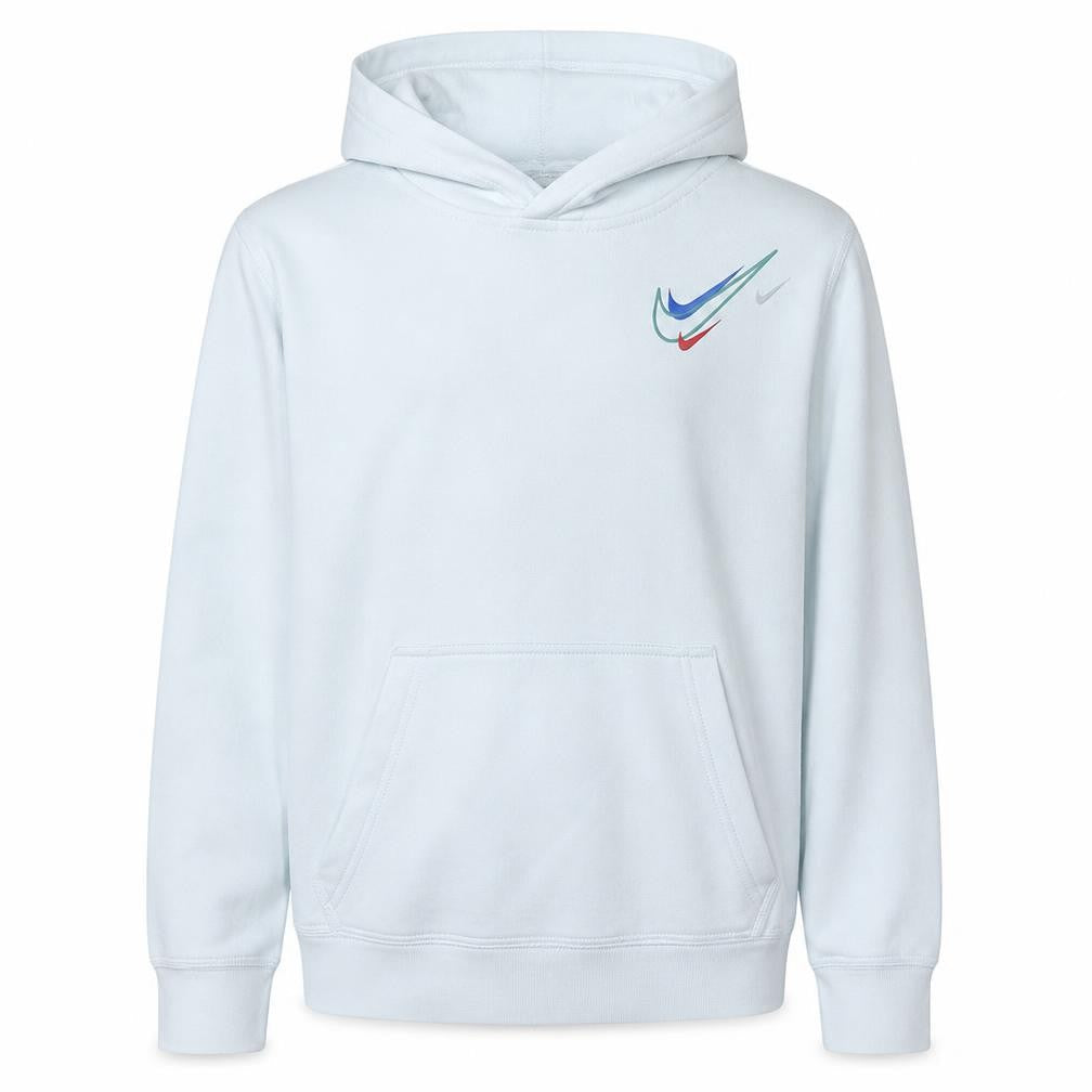 Nike Boys White Pullover Hoodie XL 158-170cm Cotton Blend Graphic Sweatshirt