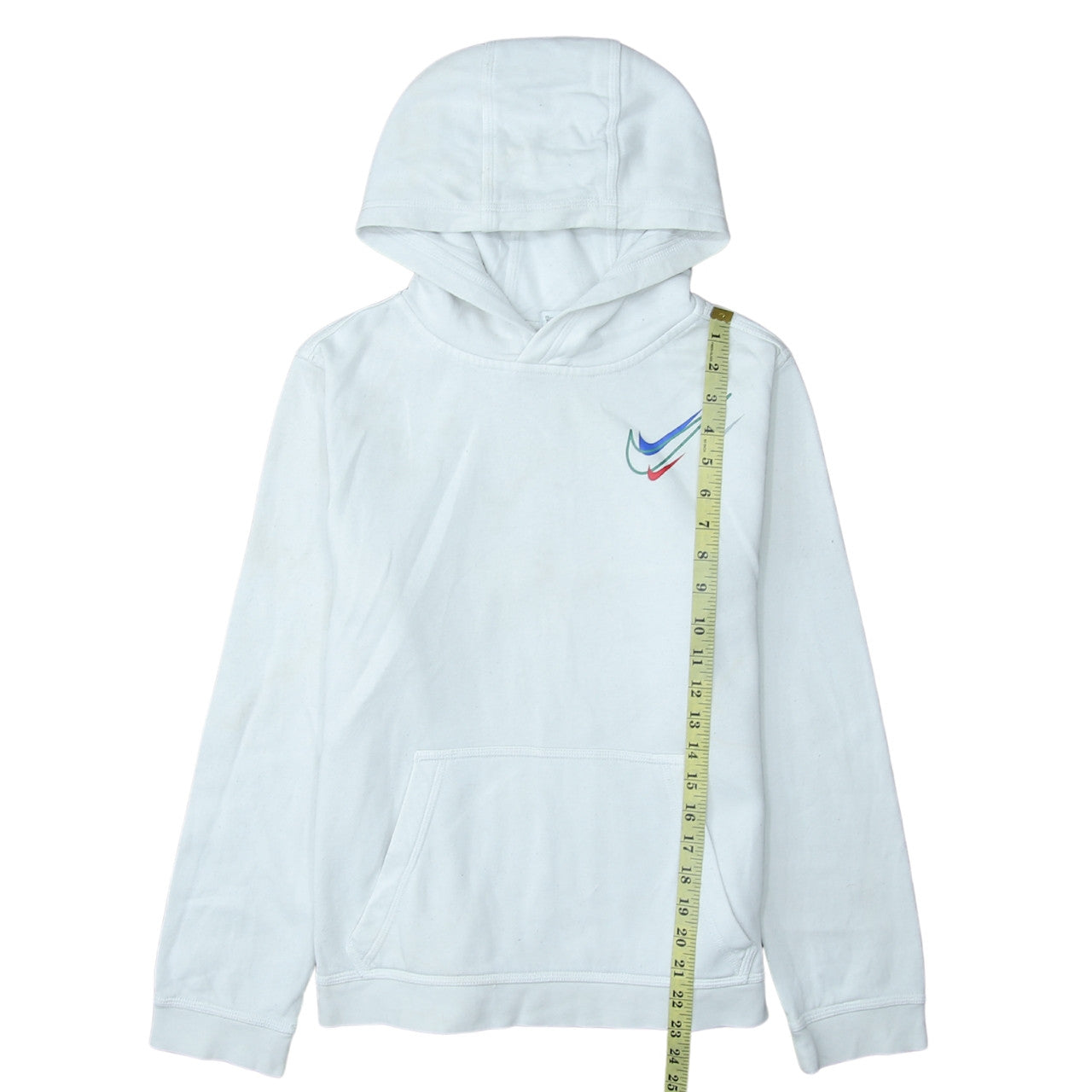 Nike Boys White Pullover Hoodie XL 158-170cm Cotton Blend Graphic Sweatshirt