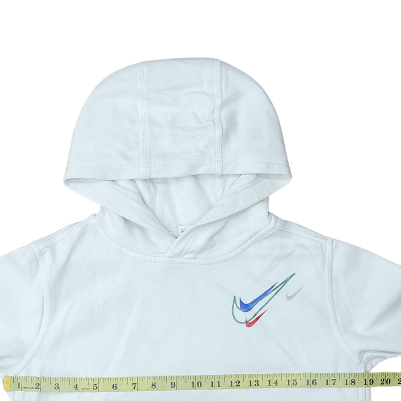 Nike Boys White Pullover Hoodie XL 158-170cm Cotton Blend Graphic Sweatshirt