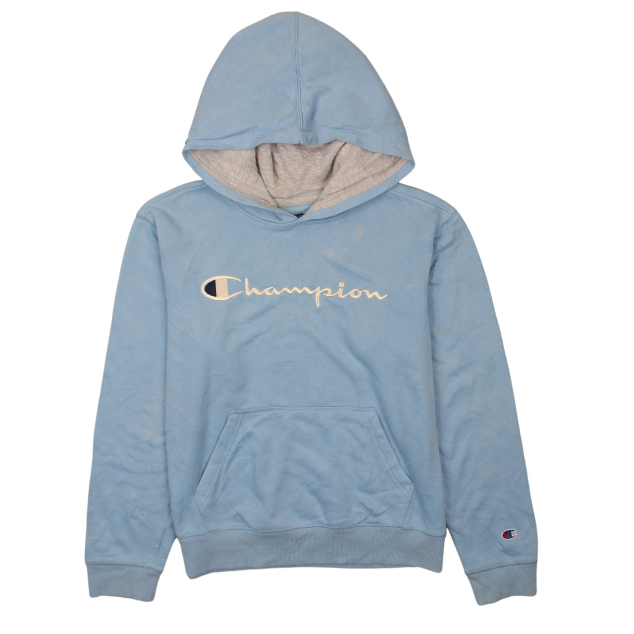 Champion Womens Blue Pullover Hoodie XL Logo Embroidered Sweatshirt