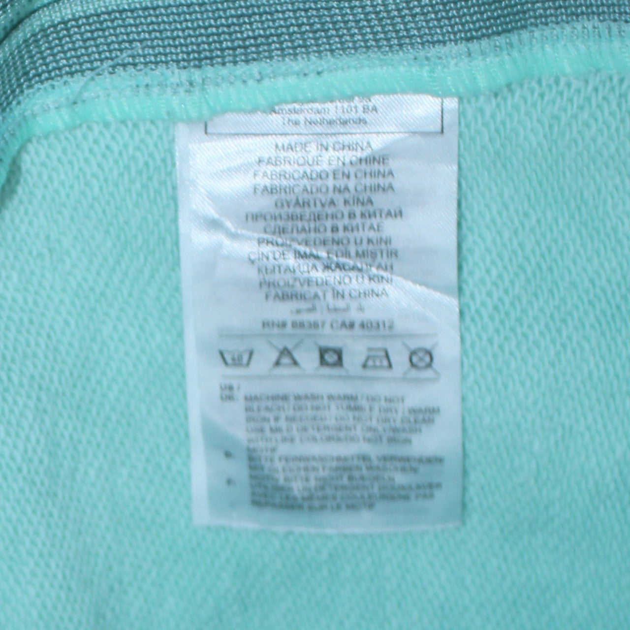 Adidas Men's Mint Green Pullover Hoodie Small Cotton Fleece