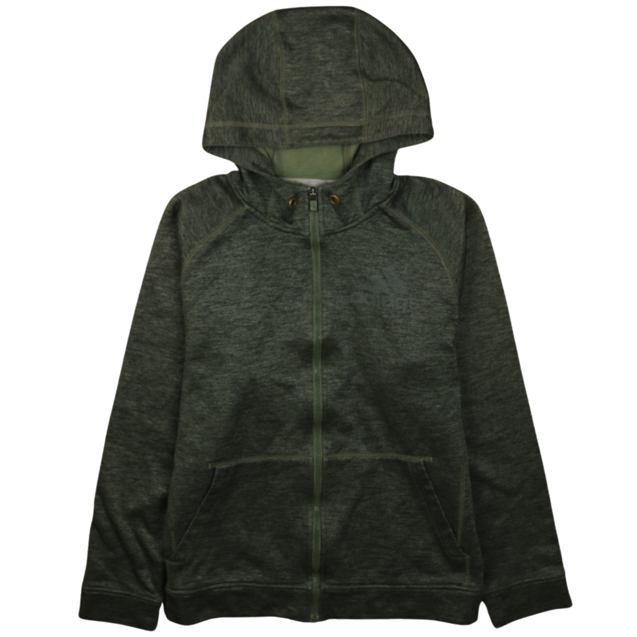Adidas Mens Green Full Zip Hoodie Small Regular Fit ClimaWarm