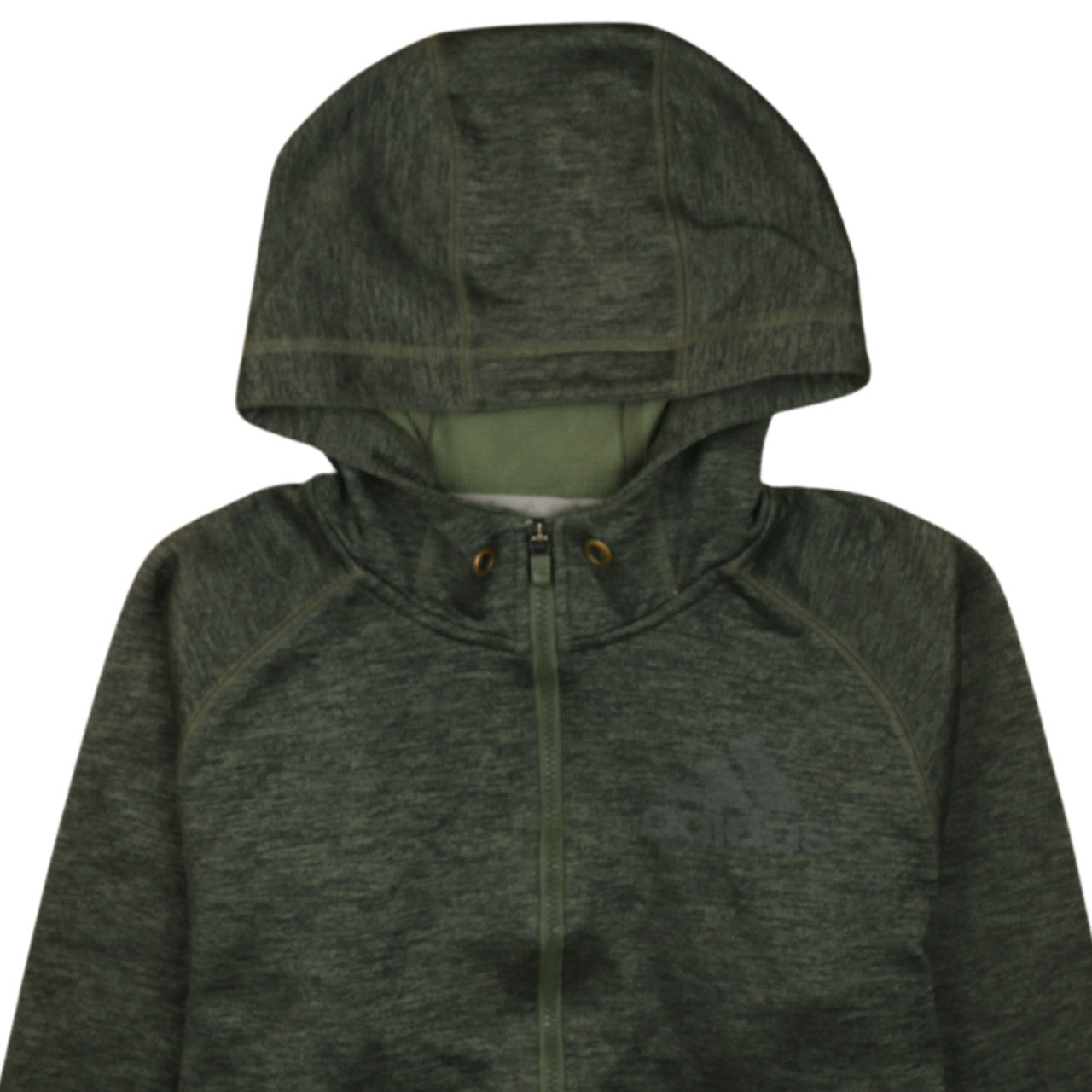 Adidas Mens Green Full Zip Hoodie Small Regular Fit ClimaWarm