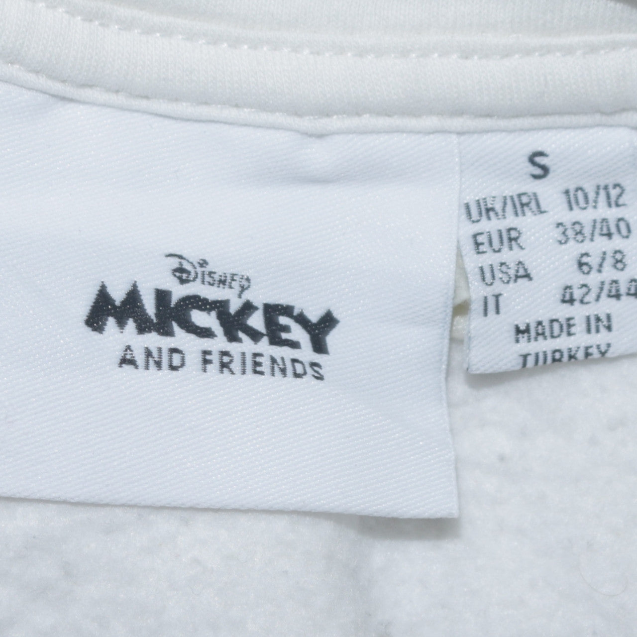Disney Mickey & Friends Women's White Hoodie Small Donald Duck Print