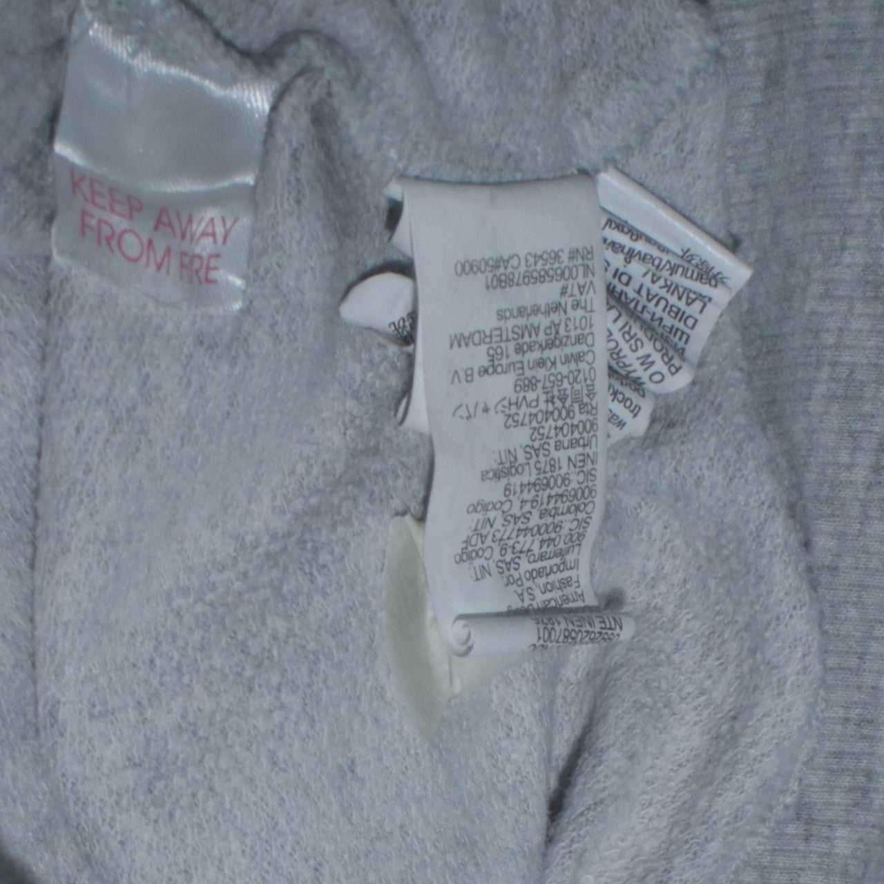 Calvin Klein Women Grey Pullover Sweatshirt S Logo Crew Neck