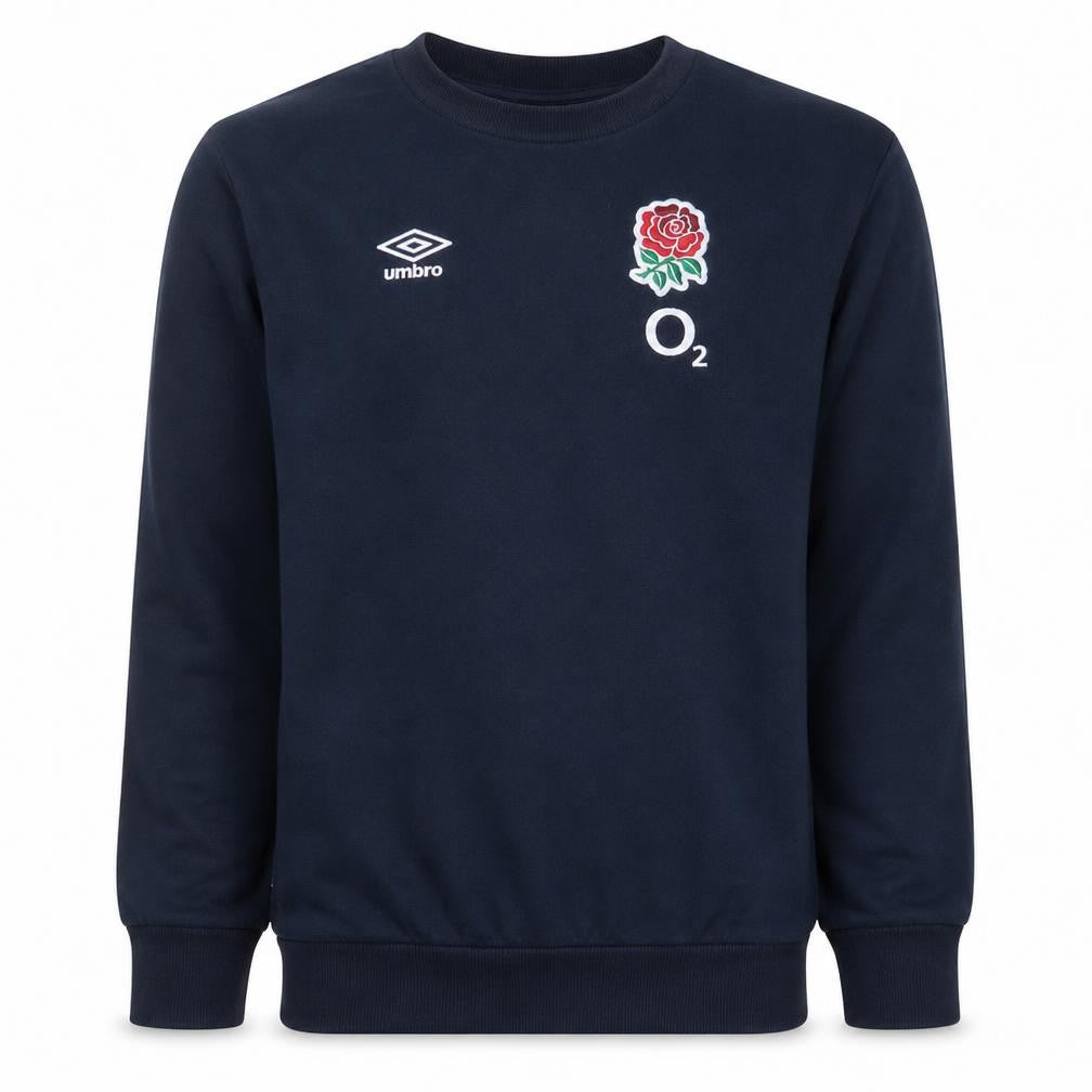 Umbro Boys England Rugby Navy Sweatshirt YXL 158cm Cotton Blend Crew Neck