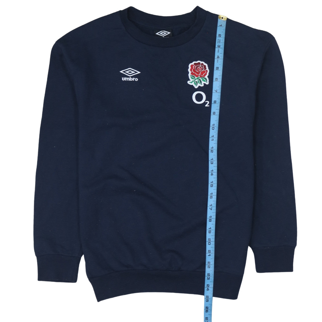 Umbro Boys England Rugby Navy Sweatshirt YXL 158cm Cotton Blend Crew Neck