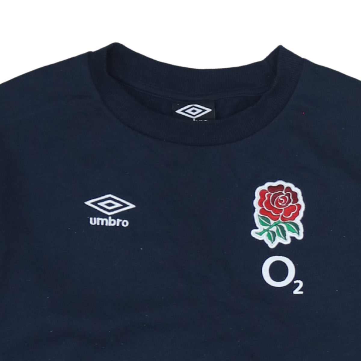 Umbro Boys England Rugby Navy Sweatshirt YXL 158cm Cotton Blend Crew Neck