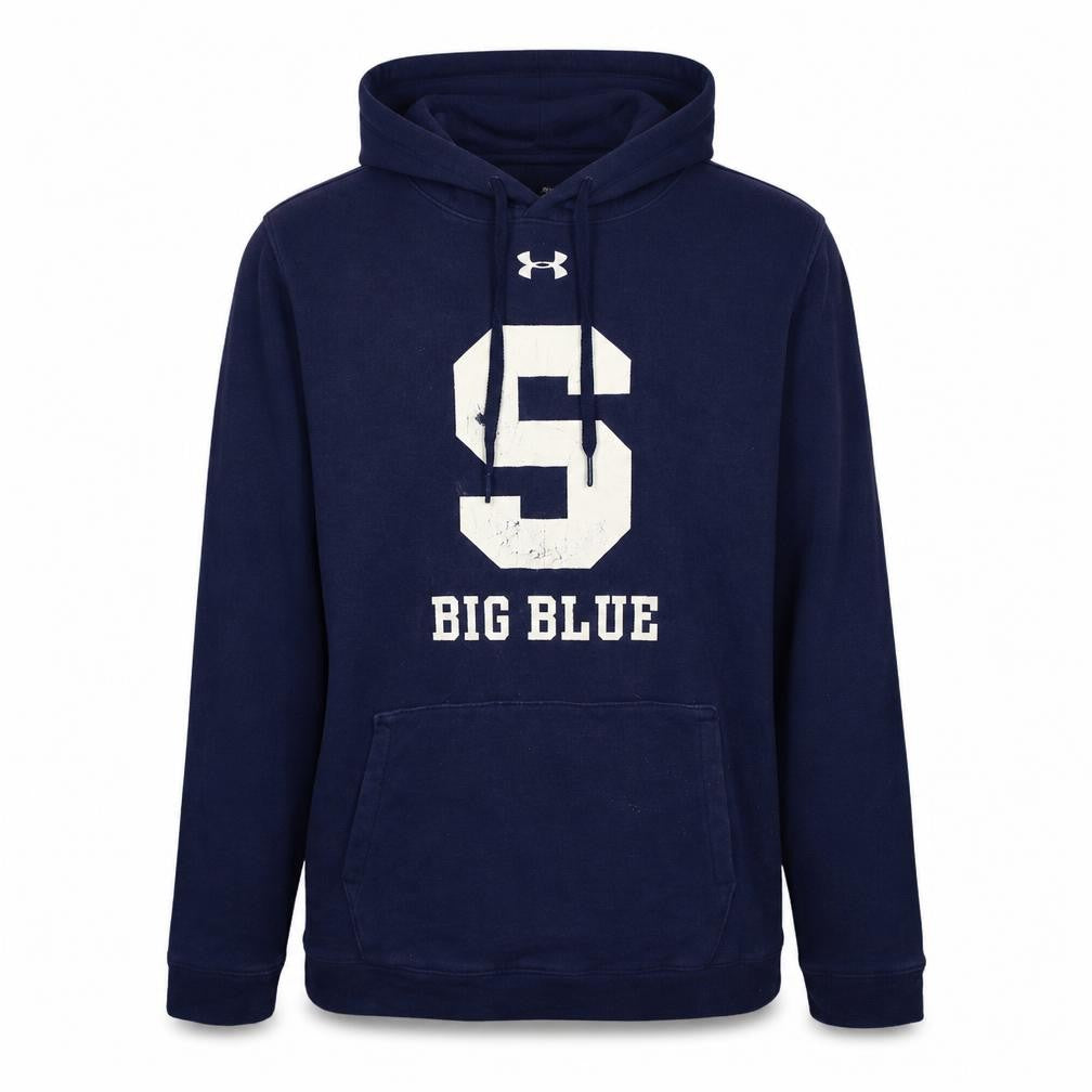 Under Armour Men Blue Pullover Hoodie M Sports Graphic ColdGear