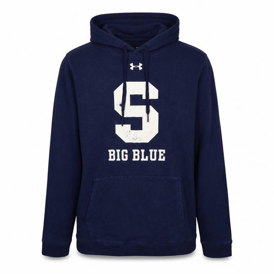 Under Armour Men Blue Pullover Hoodie M Sports Graphic ColdGear
