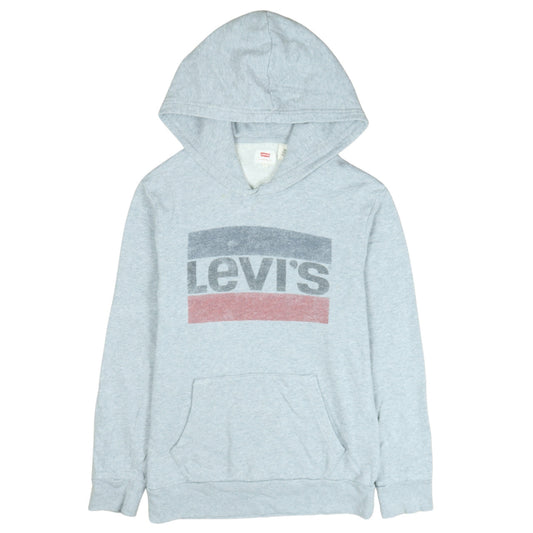 Levi's Men's Grey Pullover Hoodie Small Logo Fleece Sweatshirt