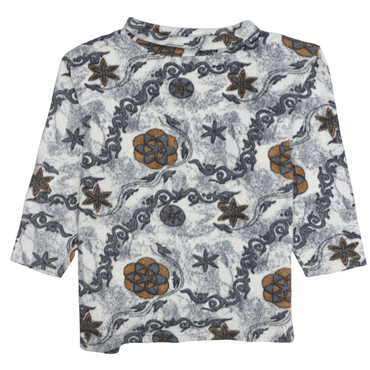 Marks and Spencer Women Grey Patterned Fleece Pullover Sweatshirt S