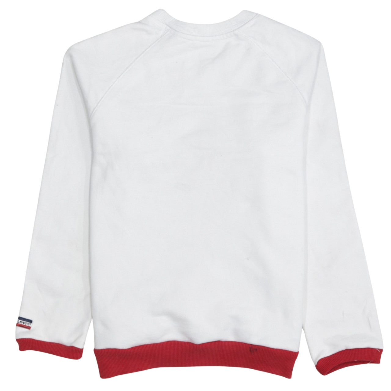 Levi's Men's White Red Logo Crew Neck Pullover Sweatshirt M
