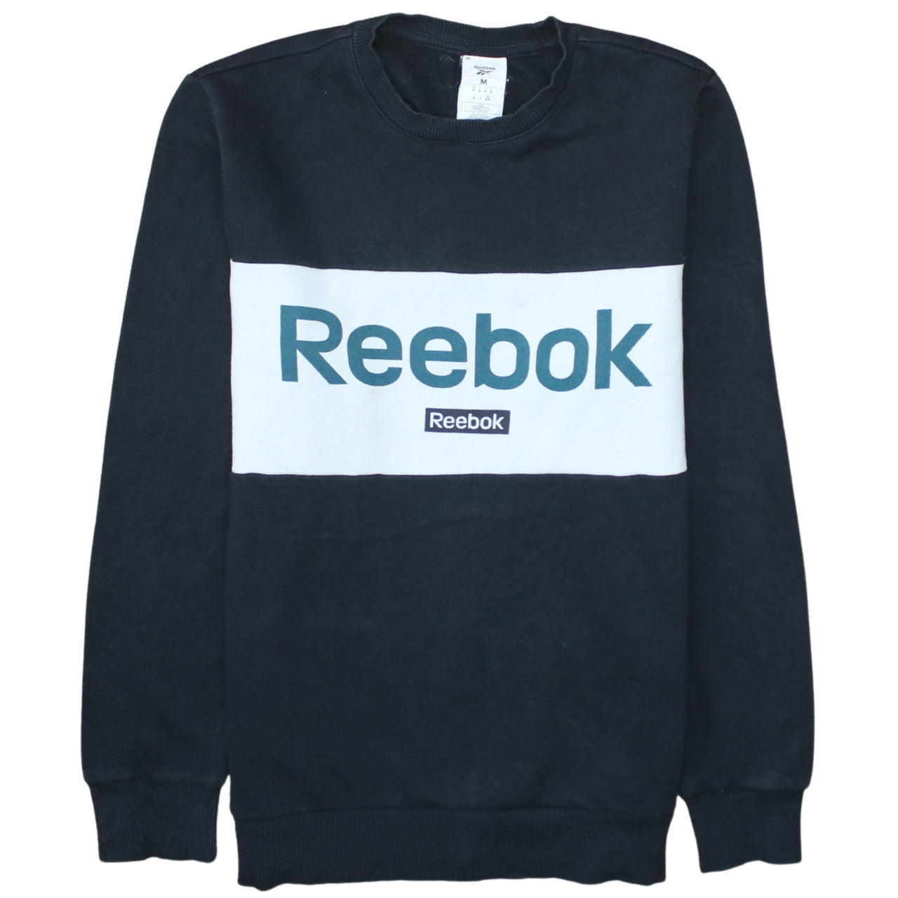 Reebok Men's Black Crew Neck Logo Sweatshirt Size M Regular Fit