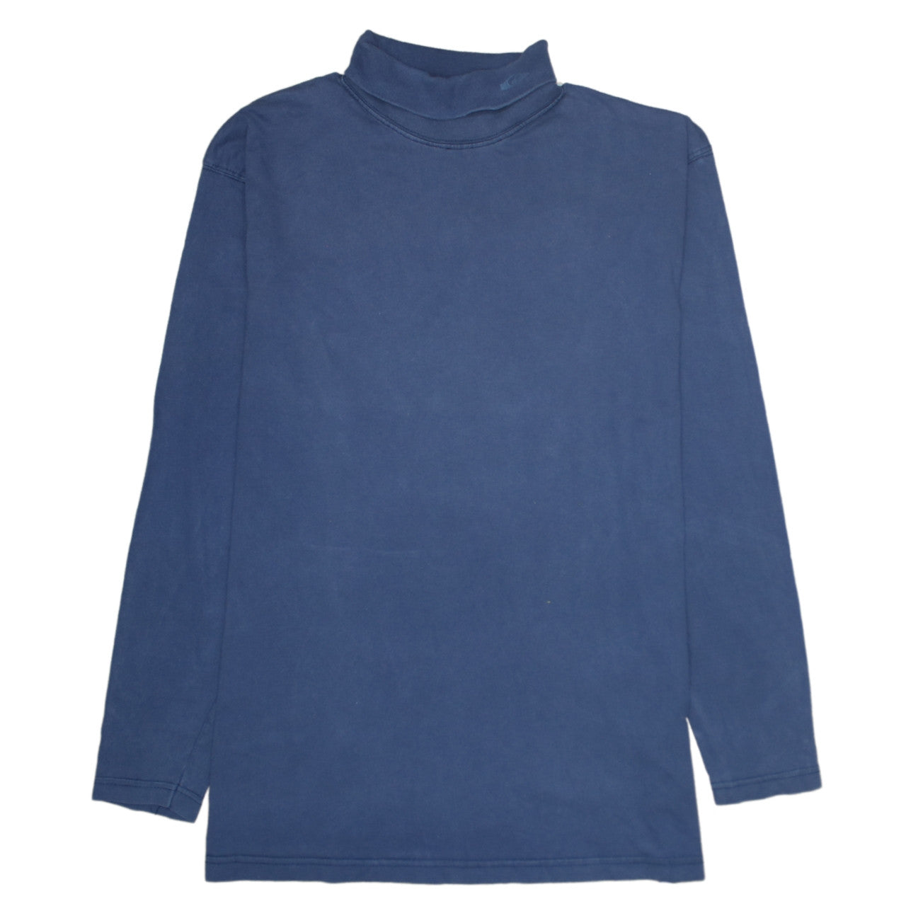 Quiksilver Men Blue Mock Neck Long Sleeve Cotton Sweatshirt L
