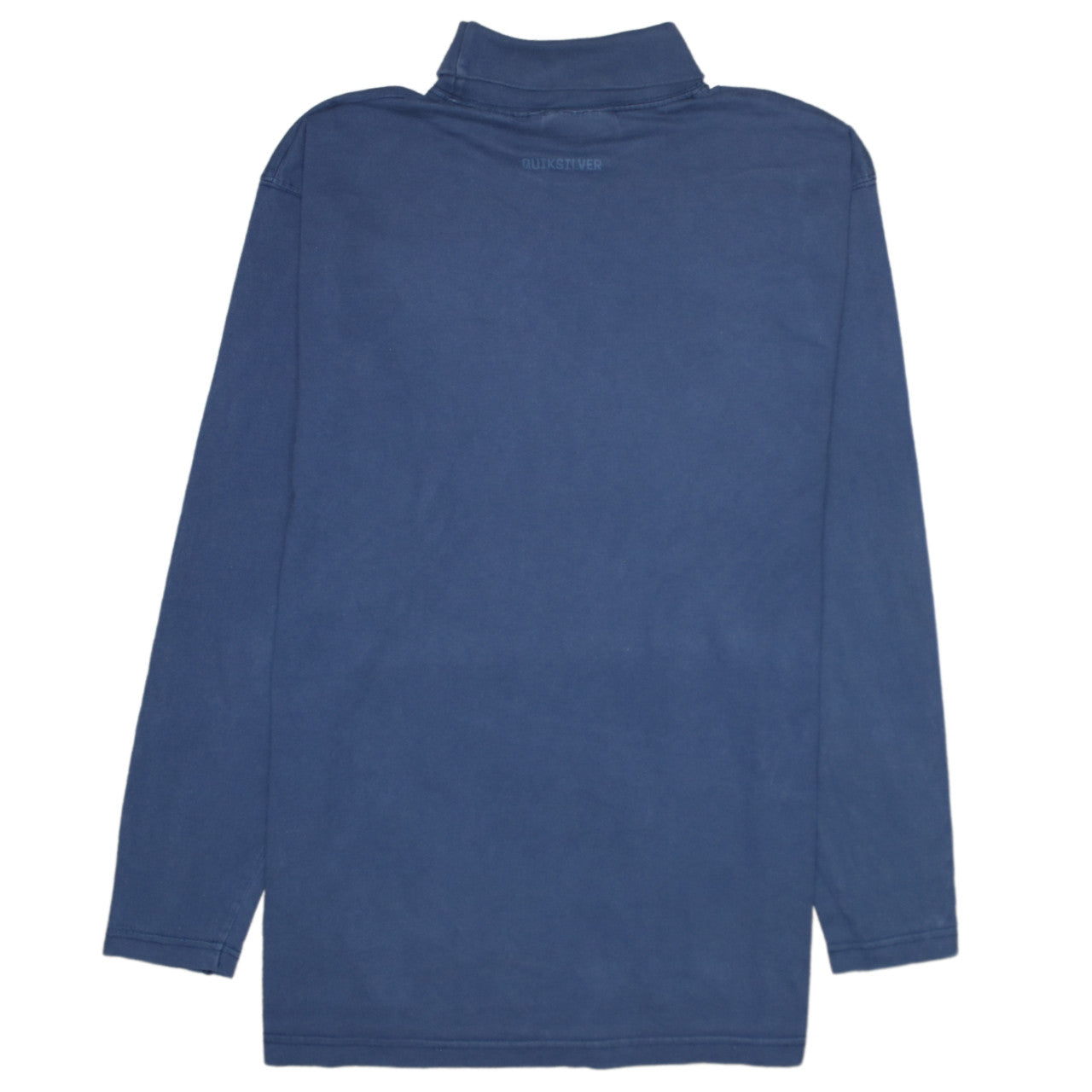Quiksilver Men Blue Mock Neck Long Sleeve Cotton Sweatshirt L
