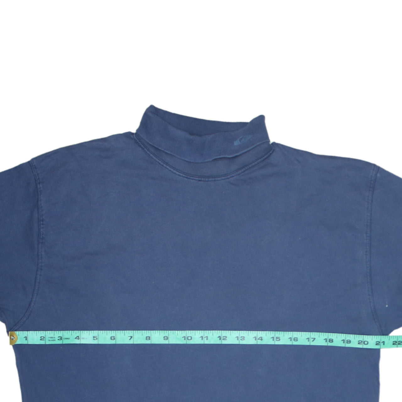 Quiksilver Men Blue Mock Neck Long Sleeve Cotton Sweatshirt L