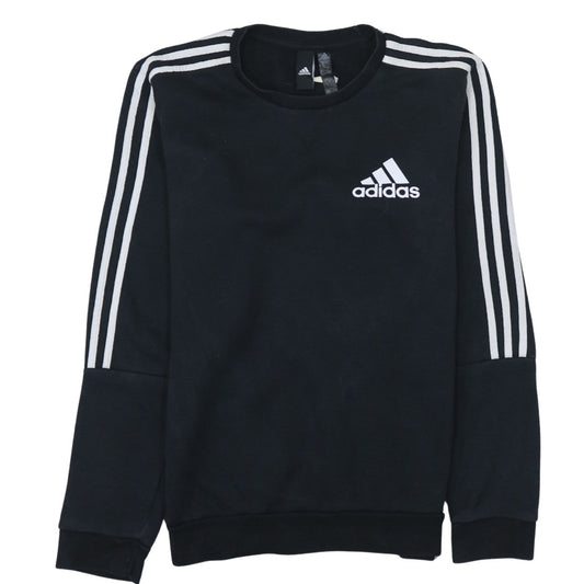 Adidas Men's Black Small Crew Neck Pullover Sweatshirt