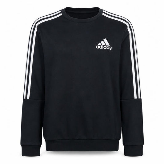 Adidas Men's Black Small Crew Neck Pullover Sweatshirt