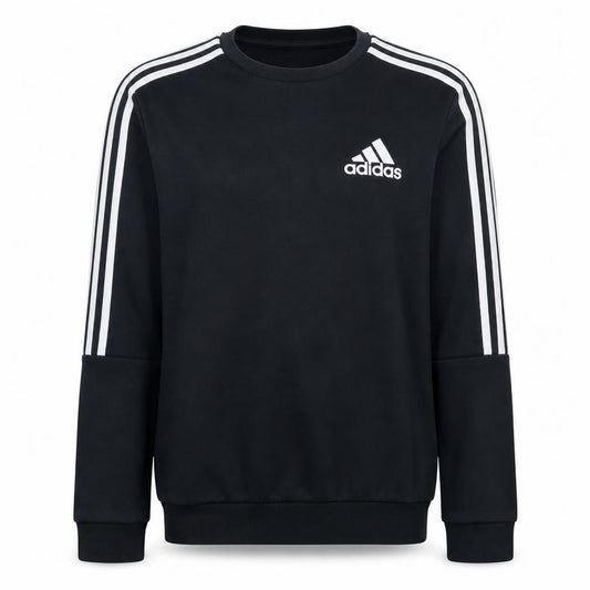 Adidas Men's Black Small Crew Neck Pullover Sweatshirt