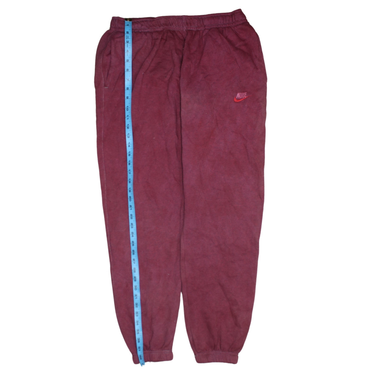 Nike Women’s Red Jogger Sweatpants L Fleece Elastic Waist Activewear