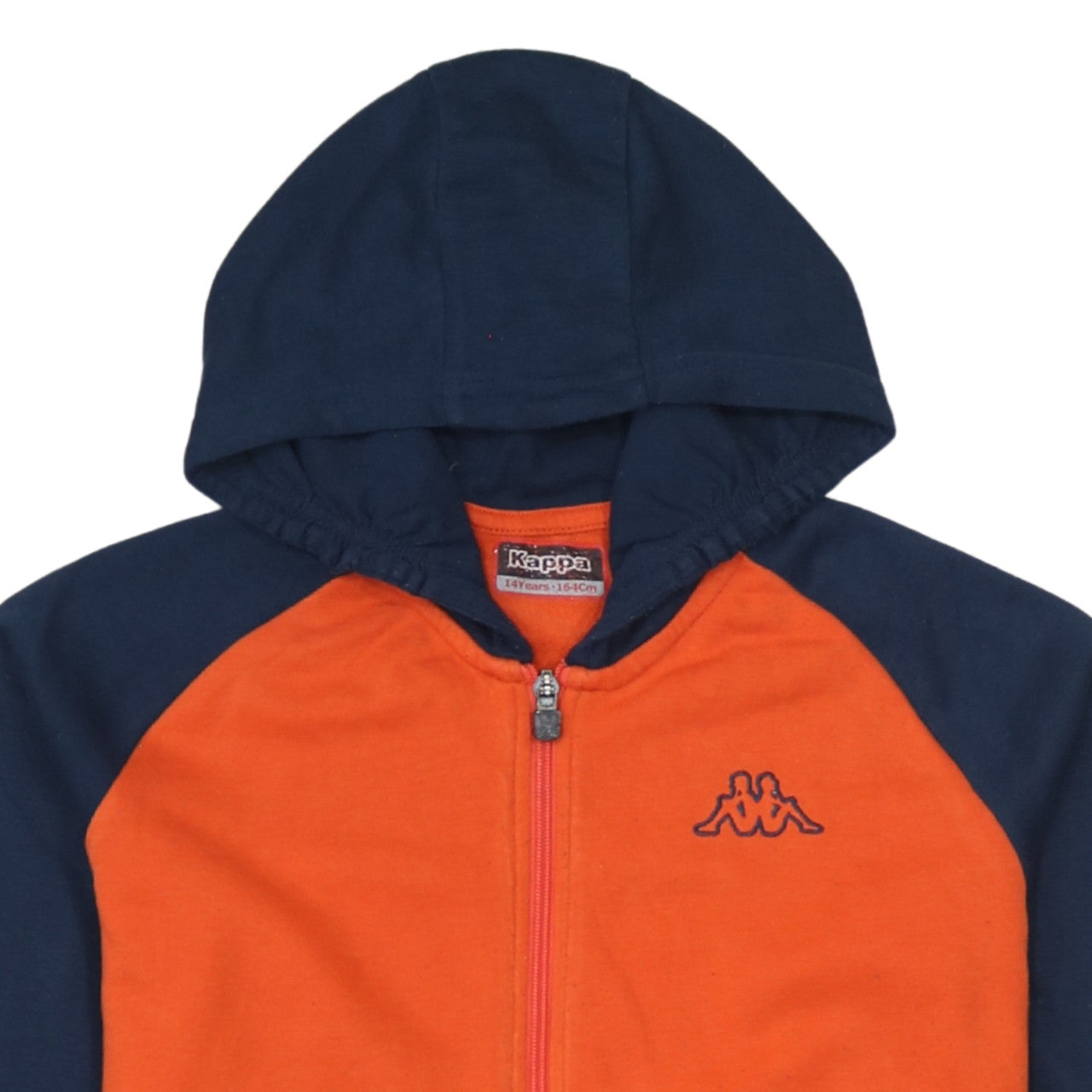 Kappa Boys Orange & Navy Full Zip Hoodie 14 Years 164cm Cotton Blend