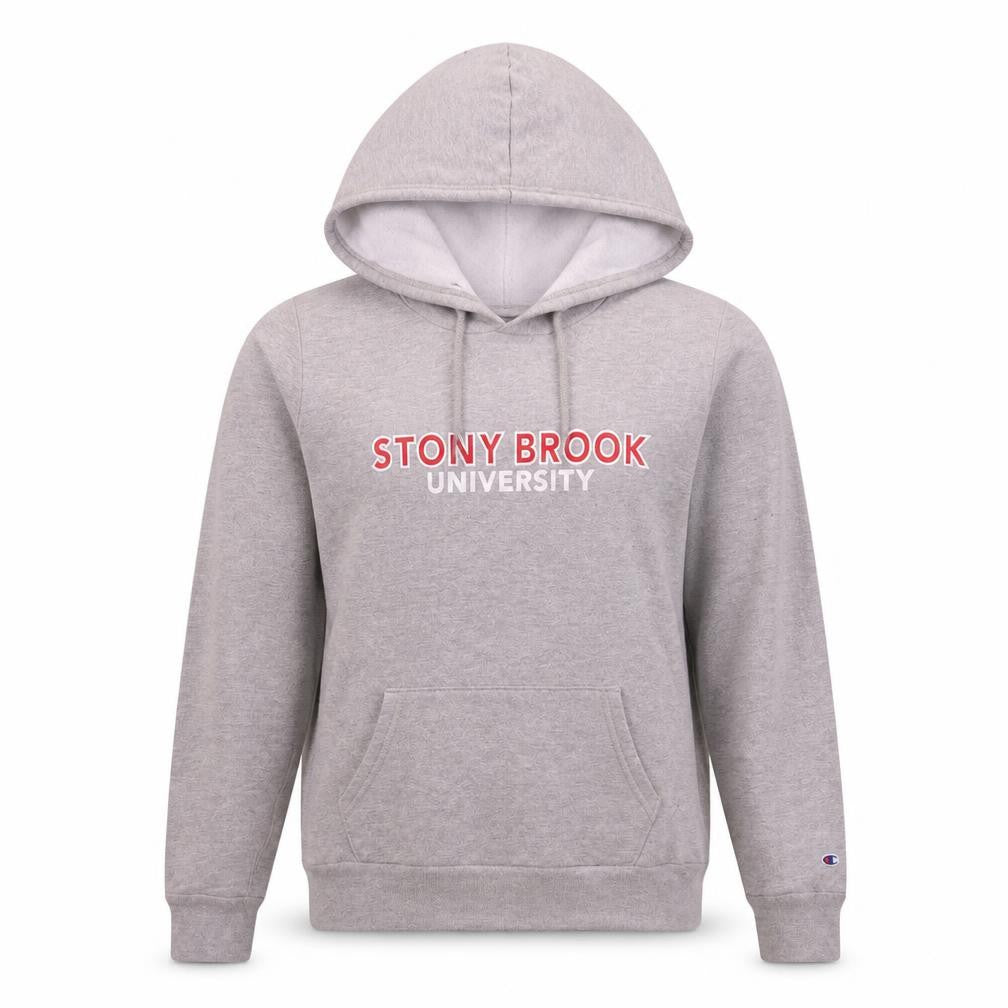 Champion Women Grey Pullover Hoodie Stony Brook University L
