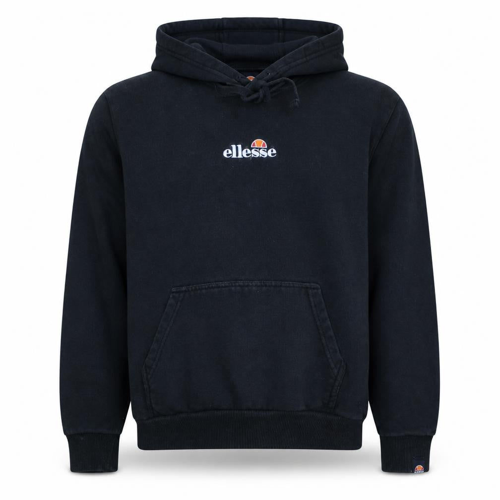 Ellesse Mens Black Pullover Hoodie Medium Logo Embroidered Fleece Sweatshirt