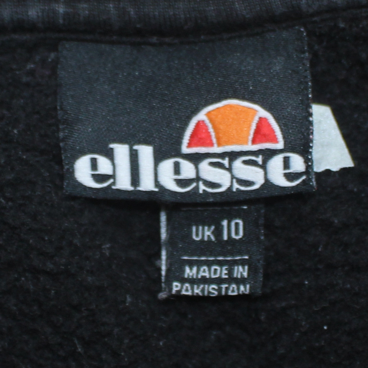 Ellesse Mens Black Pullover Hoodie Medium Logo Embroidered Fleece Sweatshirt