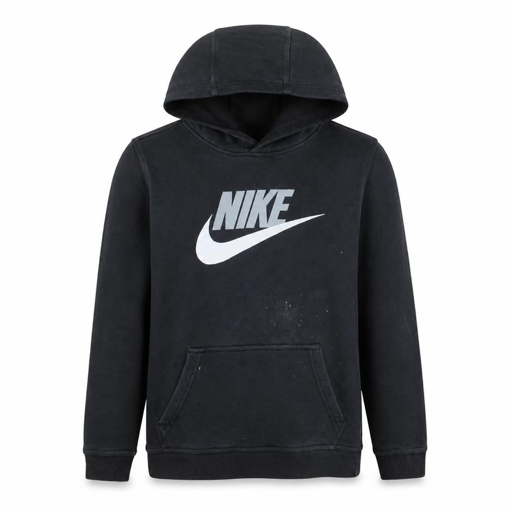 Nike Boys Black XL Pullover Hoodie with Logo Print Standard Fit