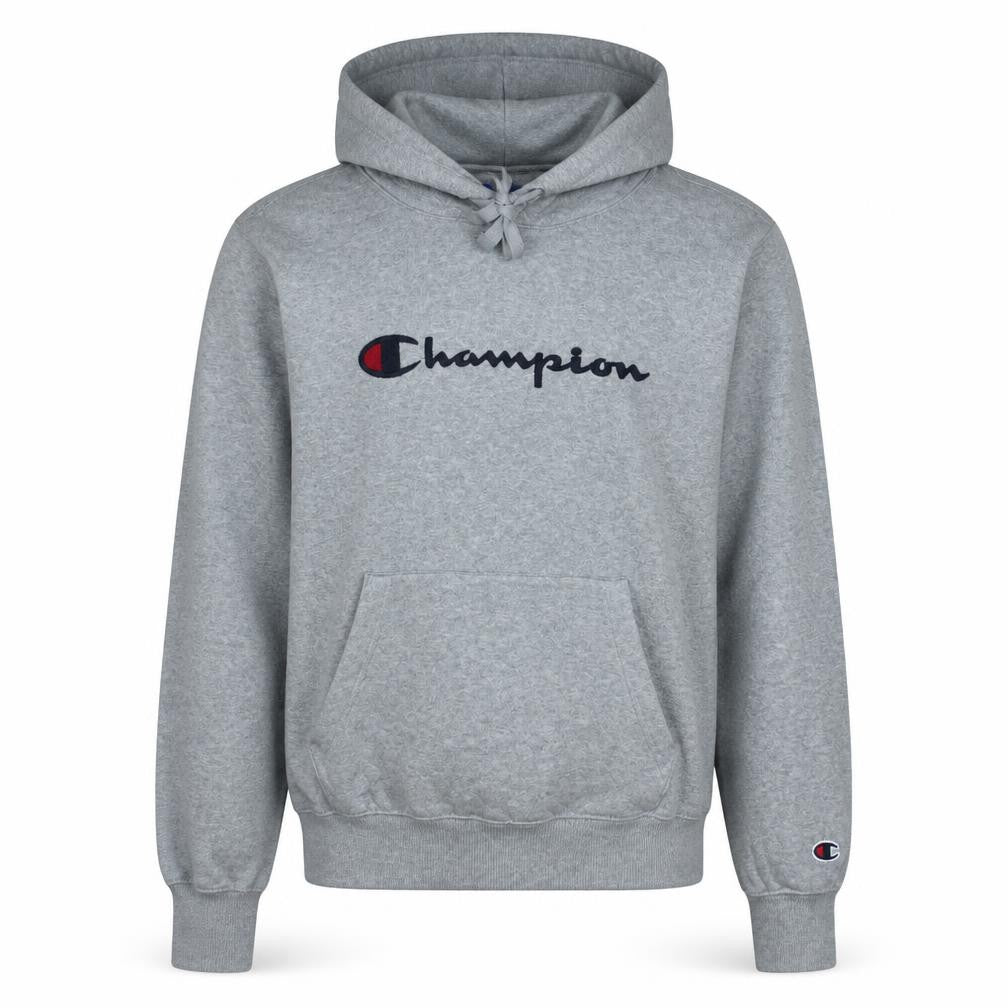 Champion Men's Grey Small Pullover Hoodie 100% Cotton Logo Sweatshirt
