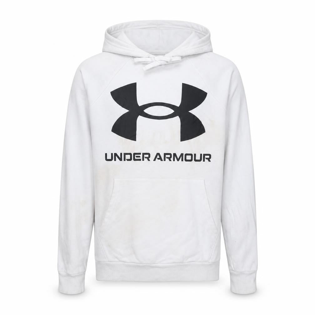 Under Armour Mens White XS Pullover Hoodie ColdGear Fleece Sportswear