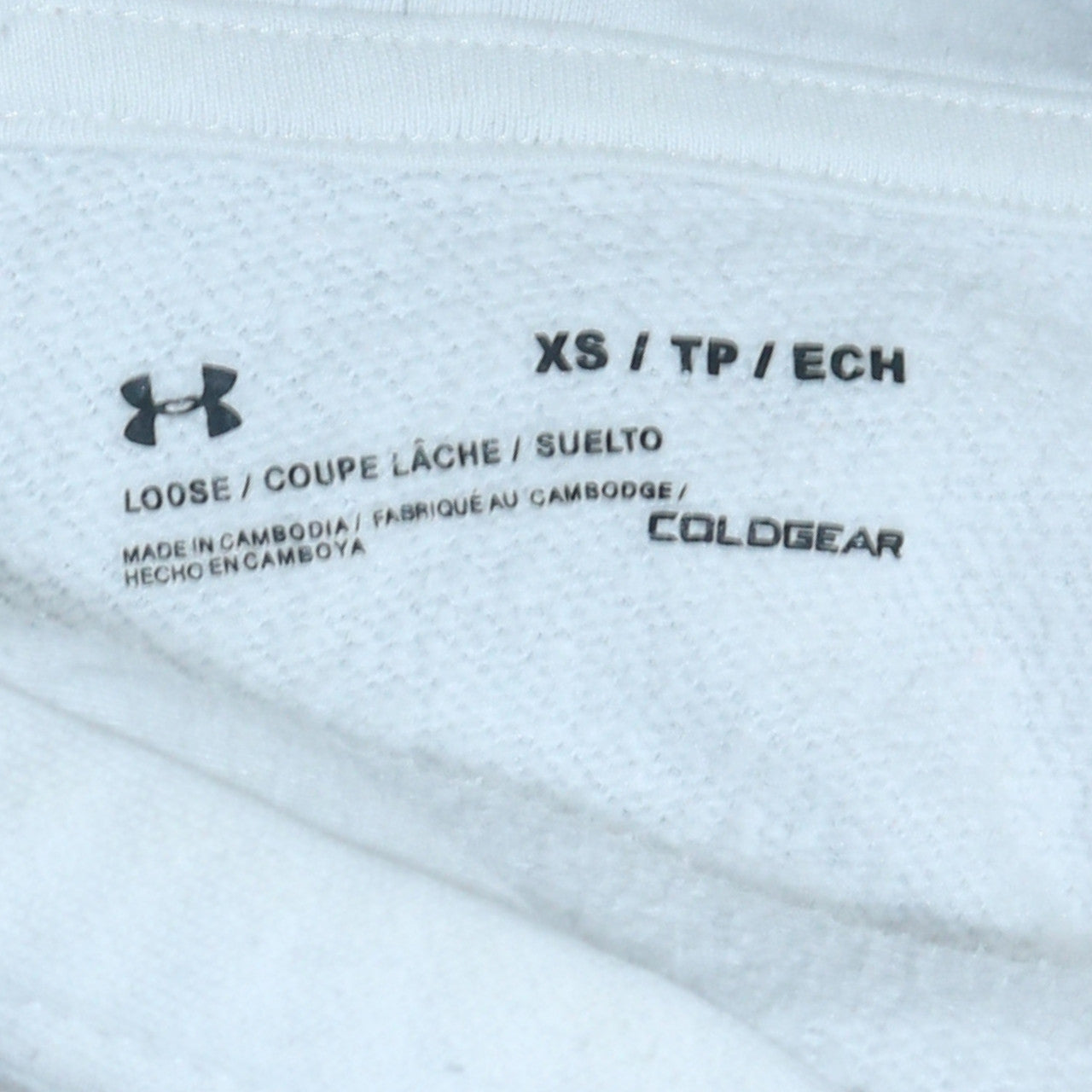 Under Armour Mens White XS Pullover Hoodie ColdGear Fleece Sportswear