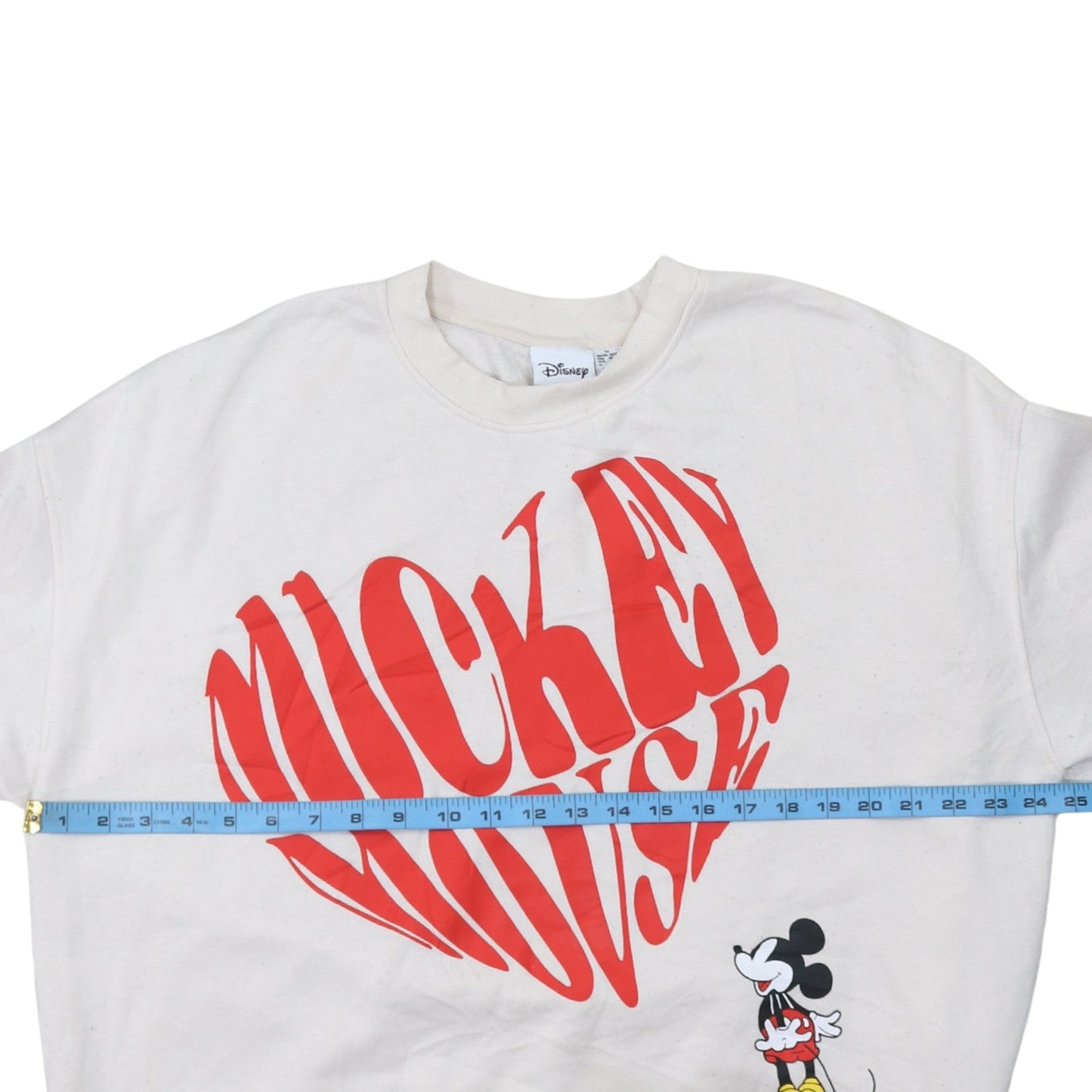 Disney Womens Ivory Mickey Mouse Graphic Pullover Sweatshirt XL