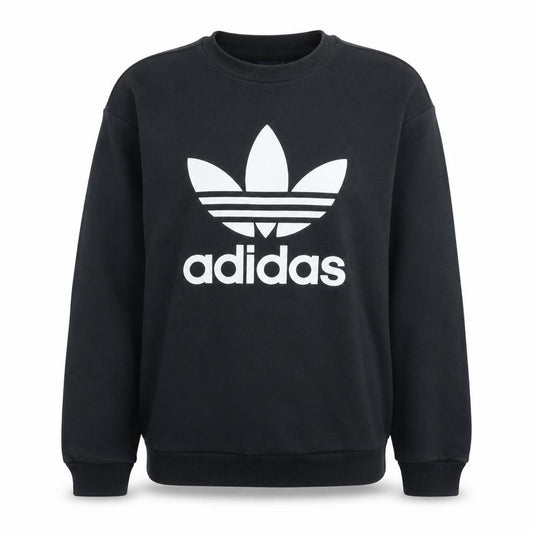 Adidas Womens Black Crew Neck Pullover Sweatshirt UK 6 XS