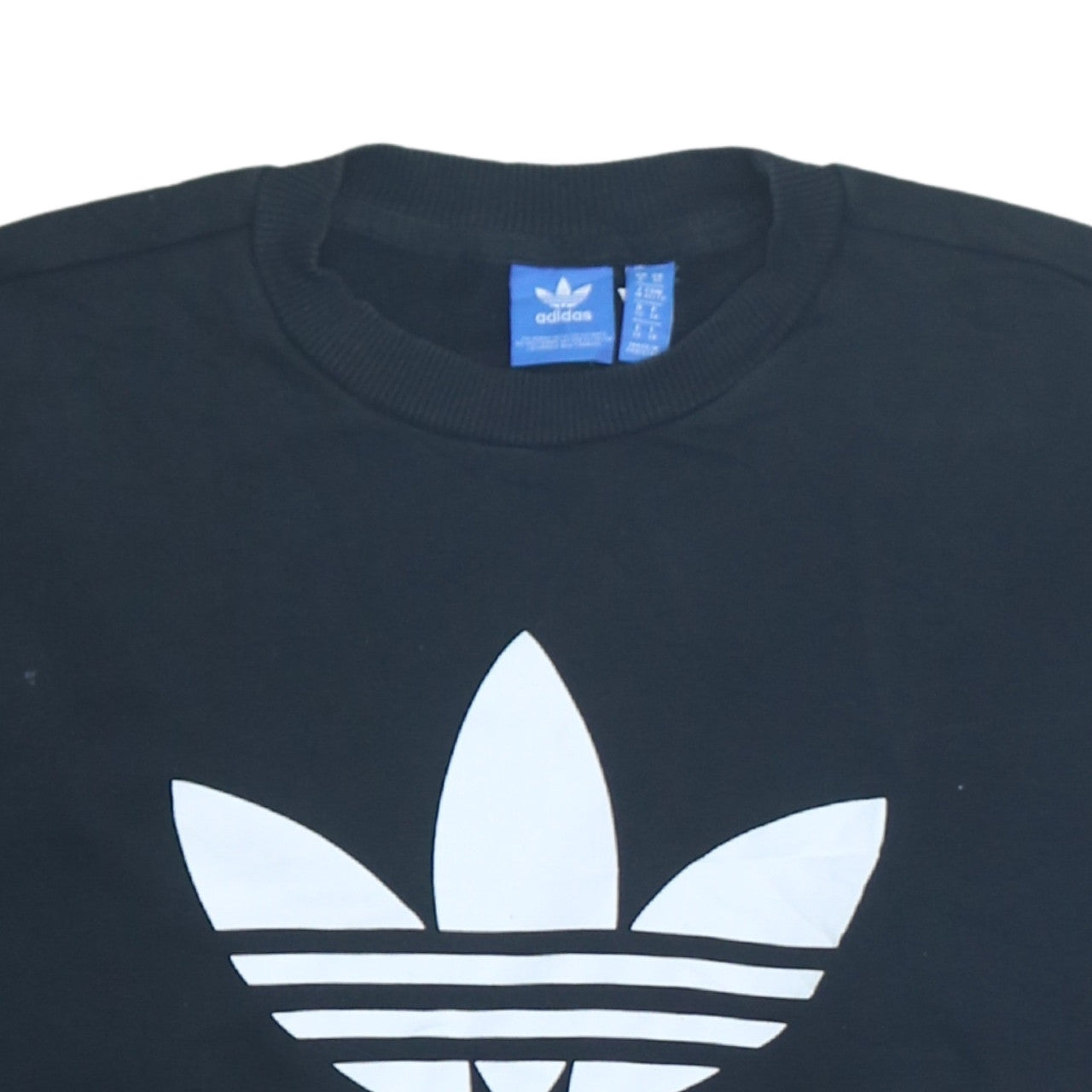 Adidas Womens Black Crew Neck Pullover Sweatshirt UK 6 XS